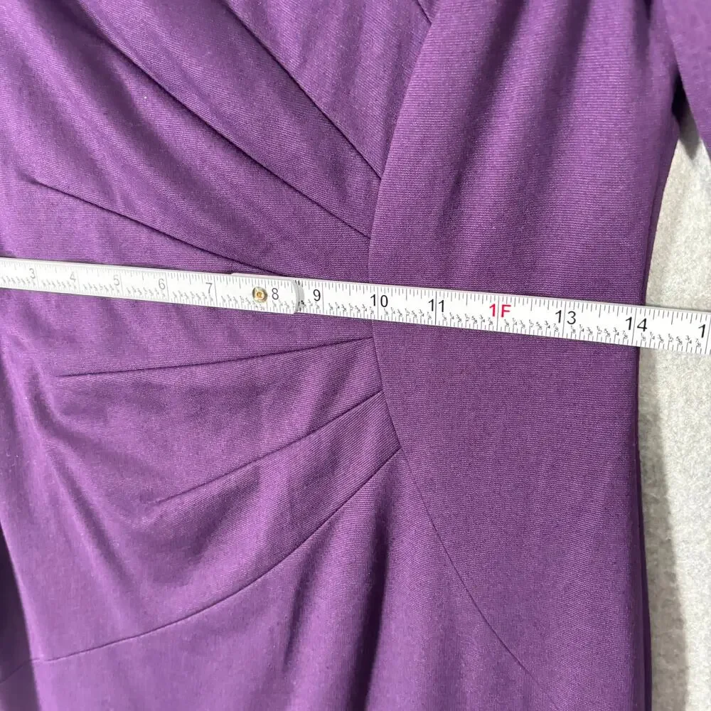Tahari Dress 4 Petite Sheath Pencil‎ Sunburst Asymmetric Secretary Career Church - Picture 9 of 14